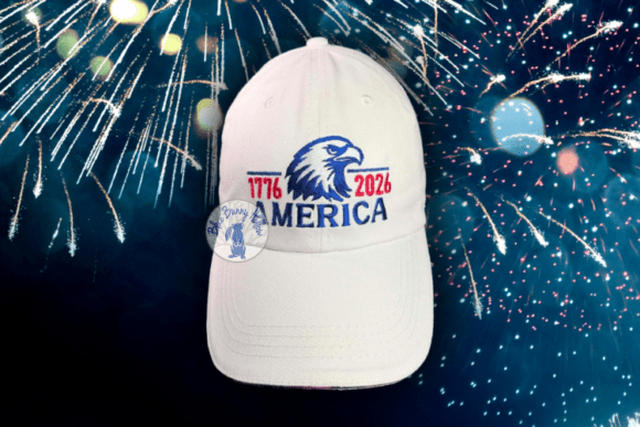 Download 1776–2026 America Hat Embroidery Design - Embroidery Collection