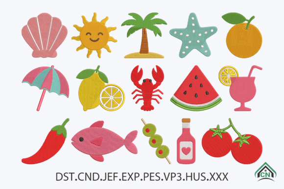 Download Coastal Summer Embroidery Design Bundle - Embroidery Collection