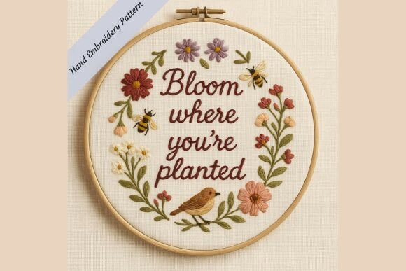Download Bloom Where You’re Planted Embroidery - Embroidery Collection
